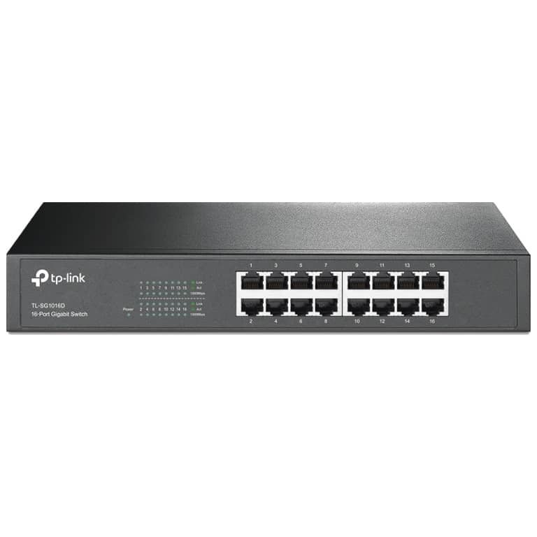 Switch réseau Ethernet 1000Mbps 16x Ports Rackable TP-Link TL-SG1016D