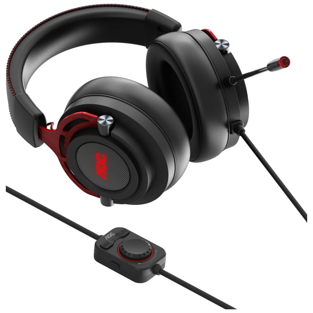 Casque-Micro Filaire USB 2.0 AOC GH300 Noir/Rouge