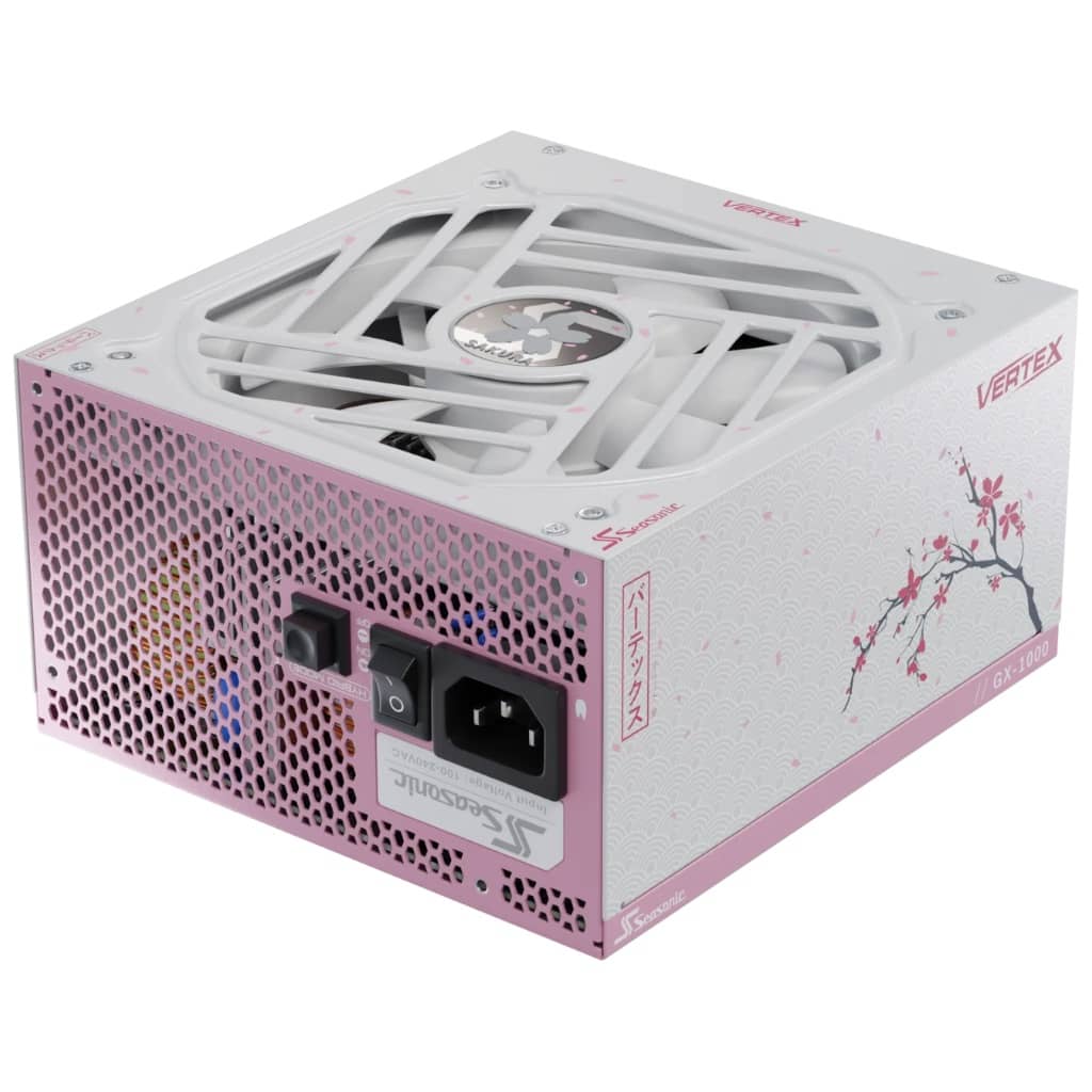 Alimentation ATX3.0 Seasonic VERTEX GX WHITE, 1000W Modulaire 80PLUS Gold, Sakura Edition _ 12102GXAFS