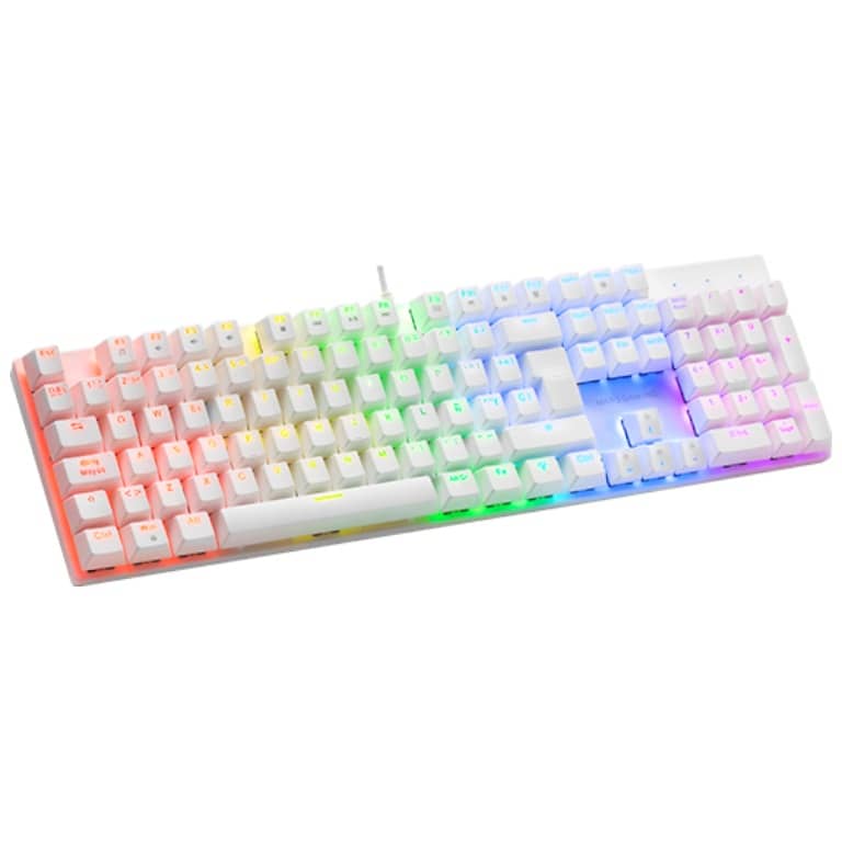 Clavier Filaire USB 2.0 Mars Gaming MK422 Blue, Blanc/LED _ MK422WBFR