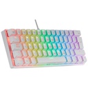 Clavier Filaire USB 2.0 Mars Gaming MK60 Brown, Blanc/LED _ MK60WBRFR