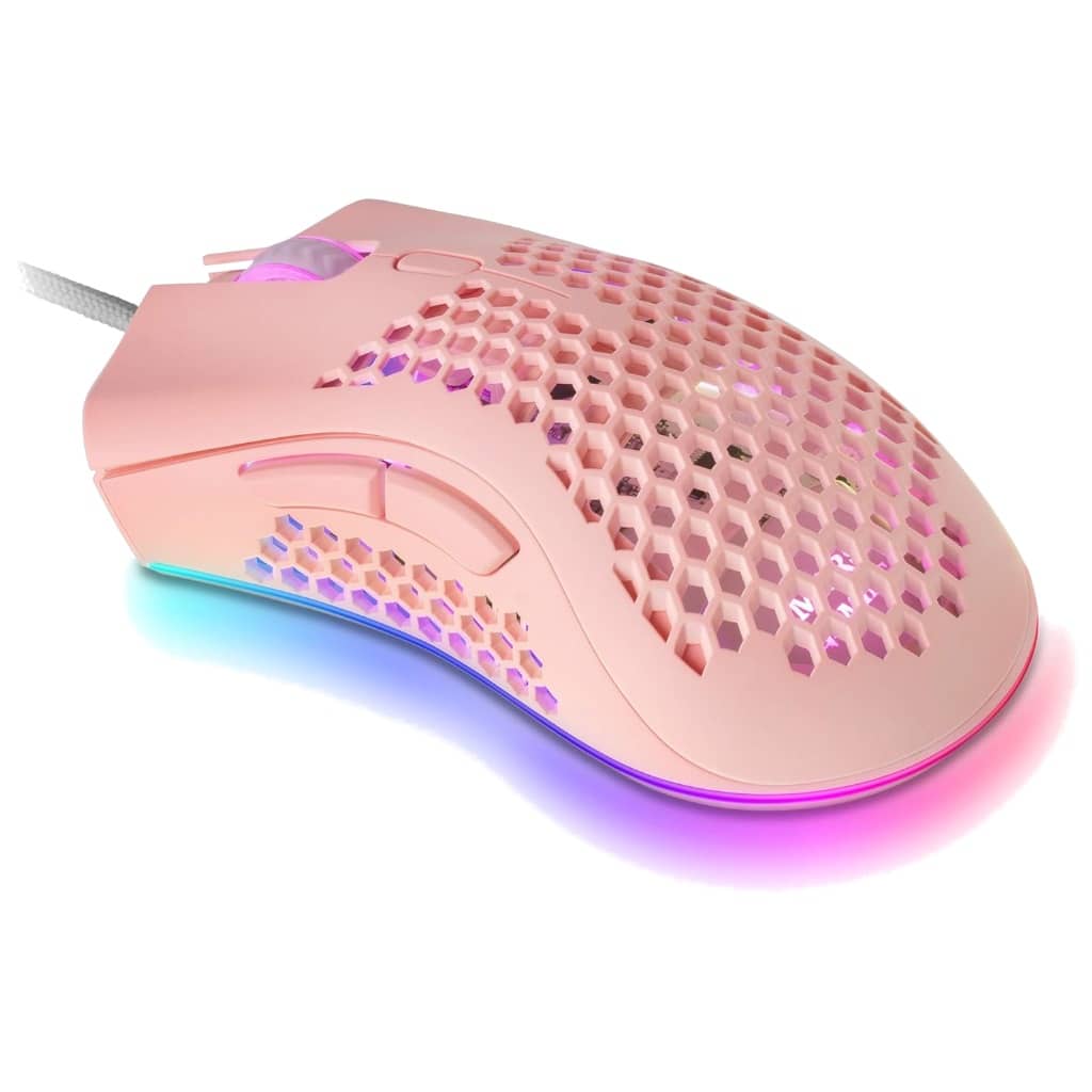 Souris Filaire USB 2.0 Mars Gaming MMEX, Rose/LED _ MMEXP