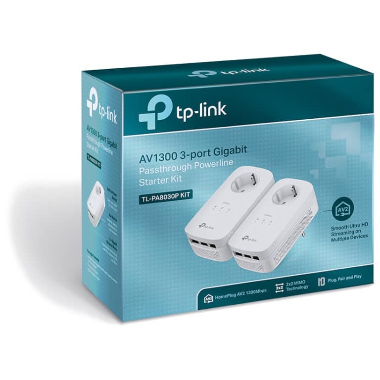 Kit réseau CPL Ethernet AV1300, 3x Ports TP-Link TL-PA8030P KIT