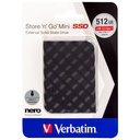 Disque SSD externe Verbatim Store 'n' Go Mini, 512 Go Noir _ 53236
