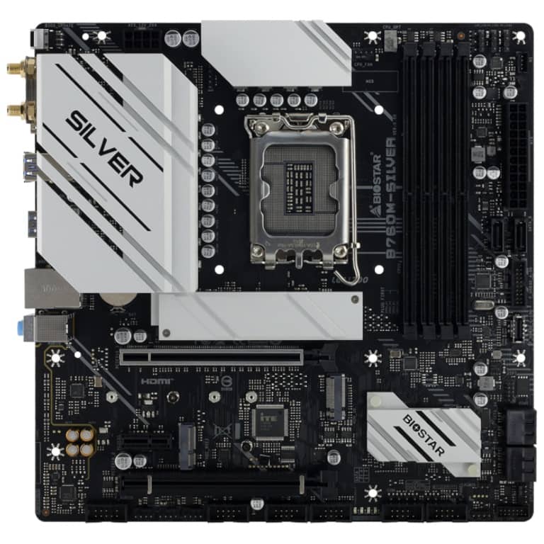 Carte mère Intel 1700 B760 Micro ATX Biostar B760M-SILVER v5.1 _ IB76BMDT-R02