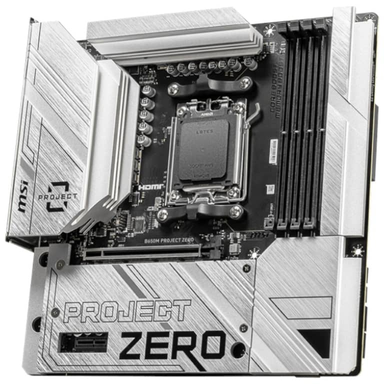 Carte mère AMD AM5 B650 Micro ATX MSI B650M PROJECT ZERO _ 911-7E09-003