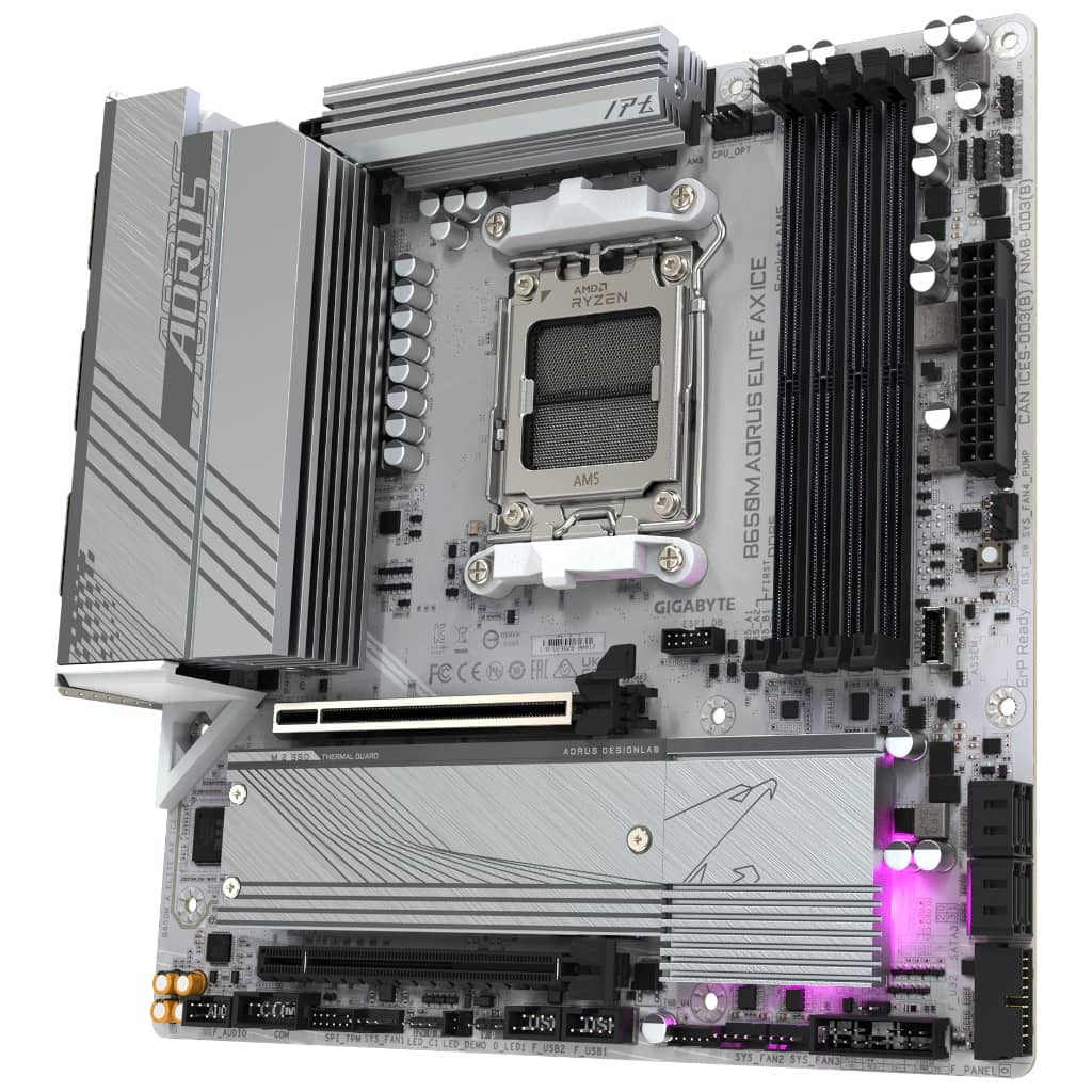 Carte mère AMD AM5 B650 Micro ATX Gigabyte B650M AORUS ELITE AX ICE