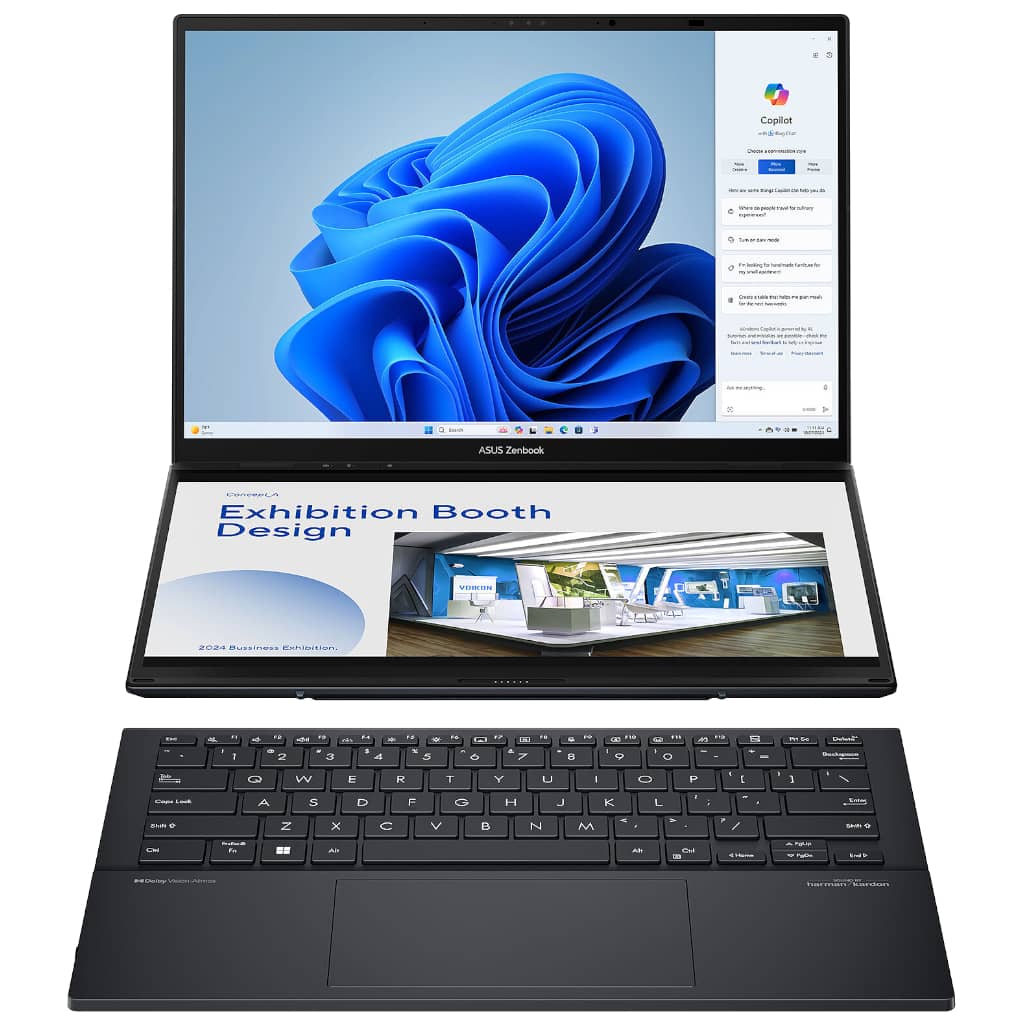 PC Portable 14.0" Asus ZenBook Pro Duo OLED UX8406CA-PZ172X, Gris _ 90NB14X1-M00860