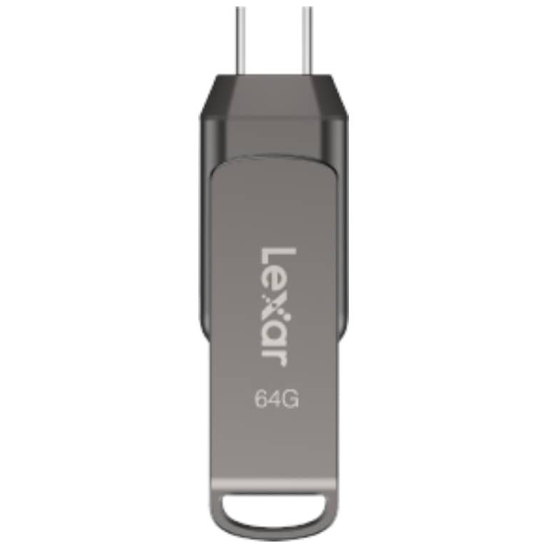 Clé USB 3.1/3TypeC Lexar JumpDrive Dual Drive D400, 64Go Gris _ LJDD400064G-BNQNG