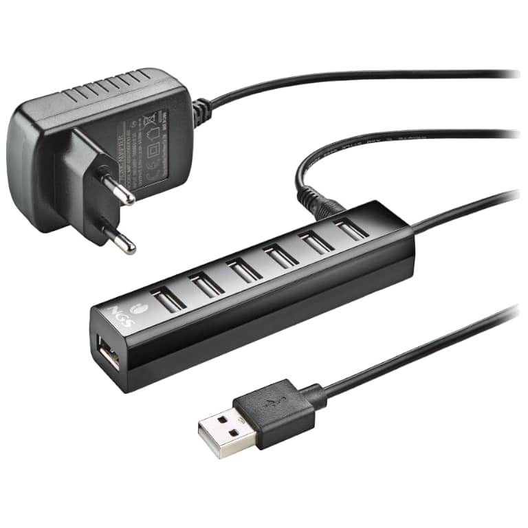 Hub USB 2.0 NGS iHub Tiny, 7x USB 2.0, Noir _ NGS-HUB-0070