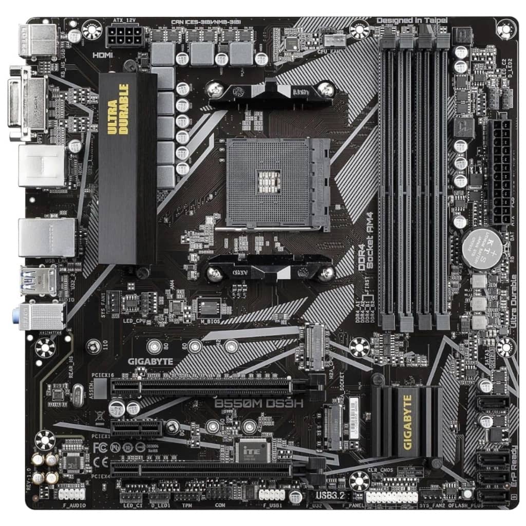 Carte mère AMD AM4 B550 Micro ATX Gigabyte B550M DS3H