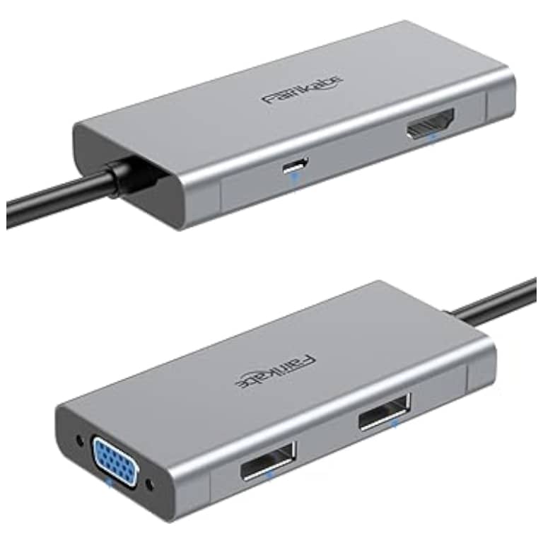 Hub USB DisplayPort, DisplayPort/HDMI/VGA, Gris _ HUB-DPP.xxx-BK
