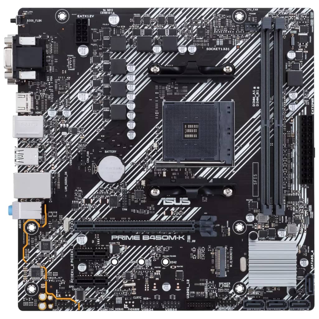 Carte mère AMD AM4 B450 Micro ATX Asus PRIME B450M-K II _ 90MB1600-M0EAY0