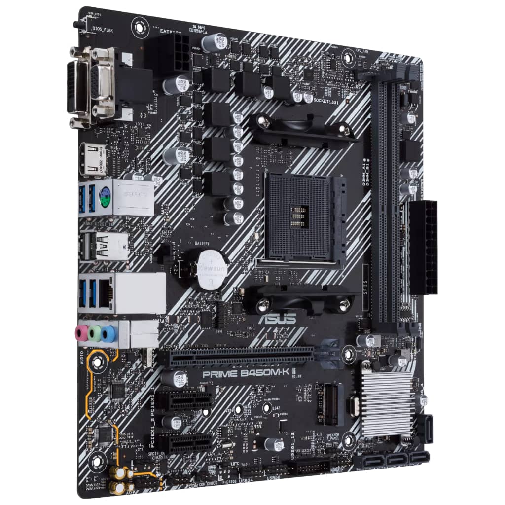 Carte mère AMD AM4 B450 Micro ATX Asus PRIME B450M-K II _ 90MB1600-M0EAY0
