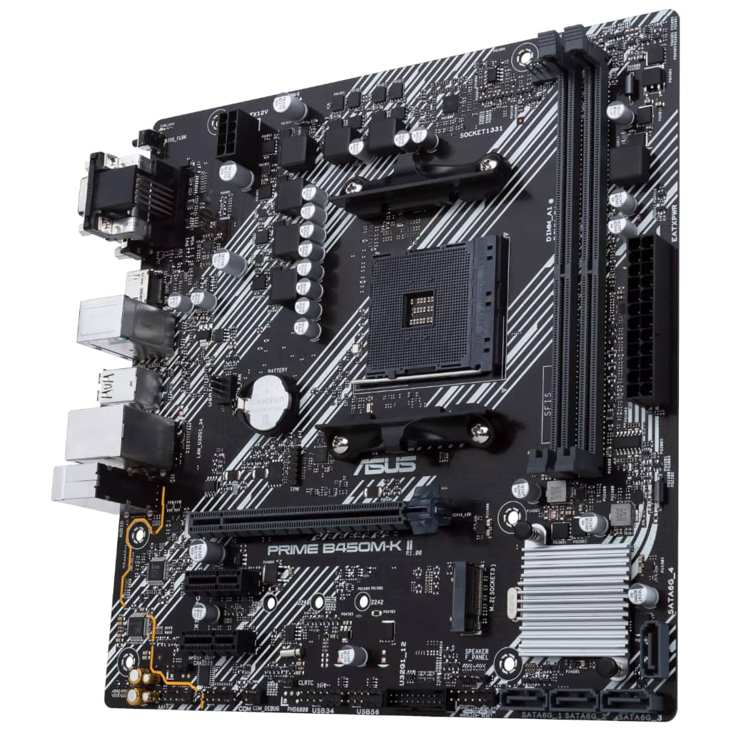 Carte mère AMD AM4 B450 Micro ATX Asus PRIME B450M-K II _ 90MB1600-M0EAY0