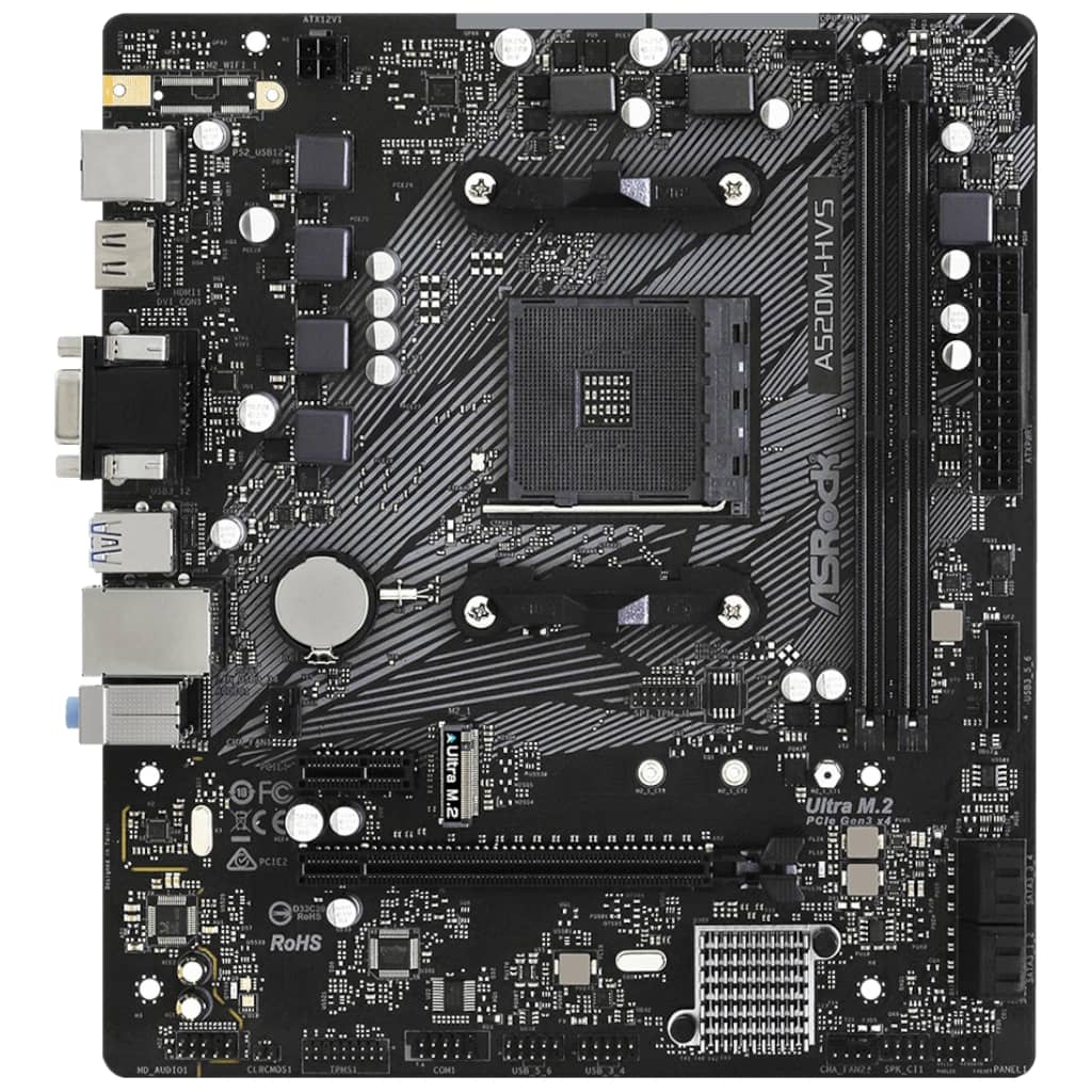 Carte mère AMD AM4 A520 Micro ATX ASRock A520M-HVS _ 90-MXBE60-A0UAYZ