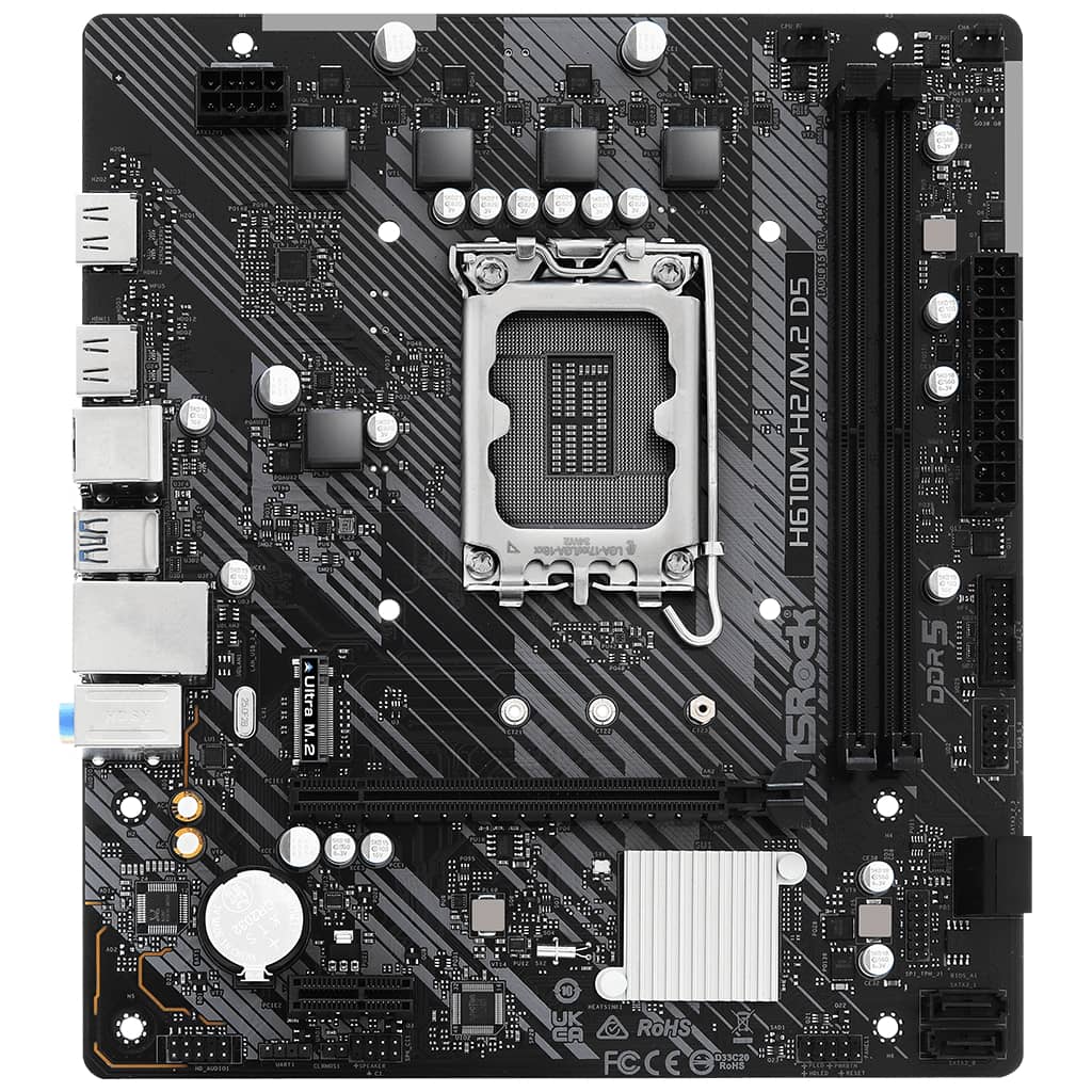 Carte mère Intel 1700 H610 Micro ATX AsRock H610M-H2/M.2 D5 _ 90-MXBML0-A0UAYZ