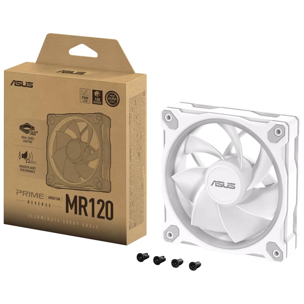 Ventilateur pour Boitier 120mm Asus Prime MR120 ARGB, Blanc _ 90DA00I3-B09000