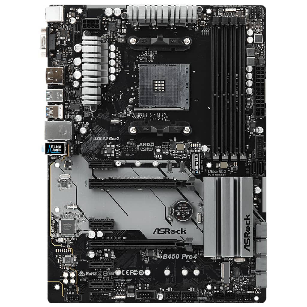 Carte mère AMD AM4 B450 Micro ATX ASRock B450 Pro4 _ 90-MXBEE0-A0UAYZ