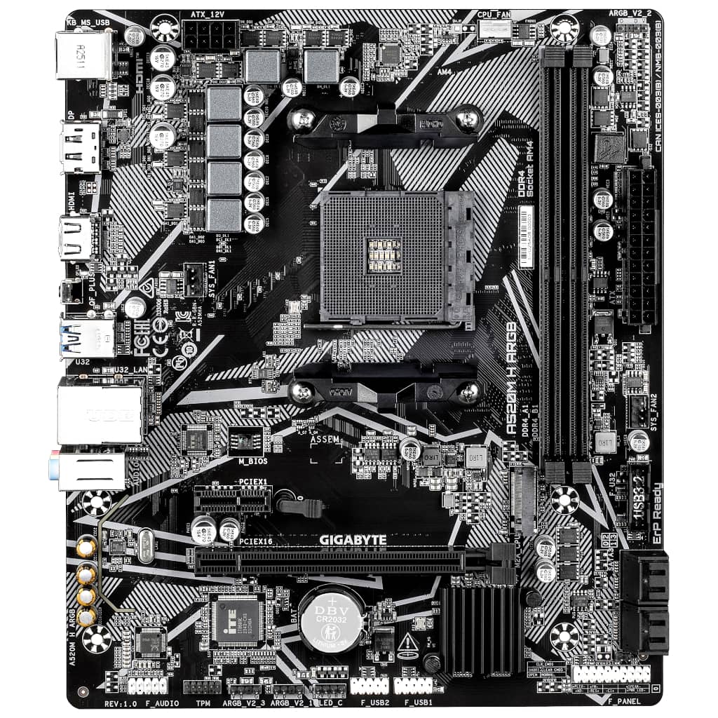 Carte mère AMD AM4 A520 Micro ATX Gigabyte _ A520M H ARGB