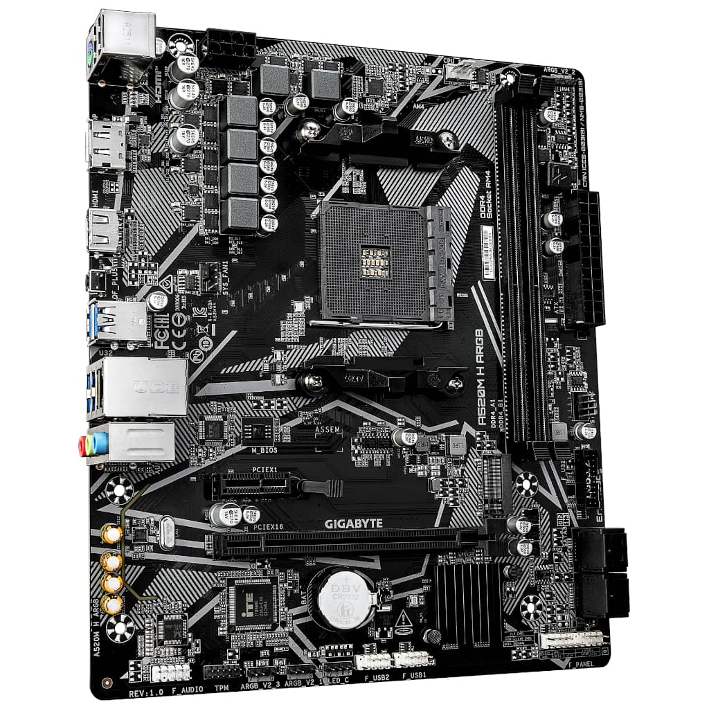 Carte mère AMD AM4 A520 Micro ATX Gigabyte _ A520M H ARGB