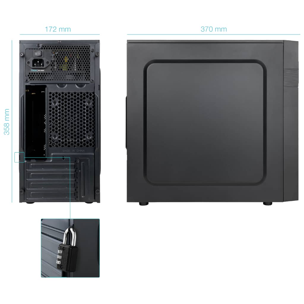 Boitier PC Micro ATX TooQ IsoBox ULTRA, Noir _ TQC-4701-SP