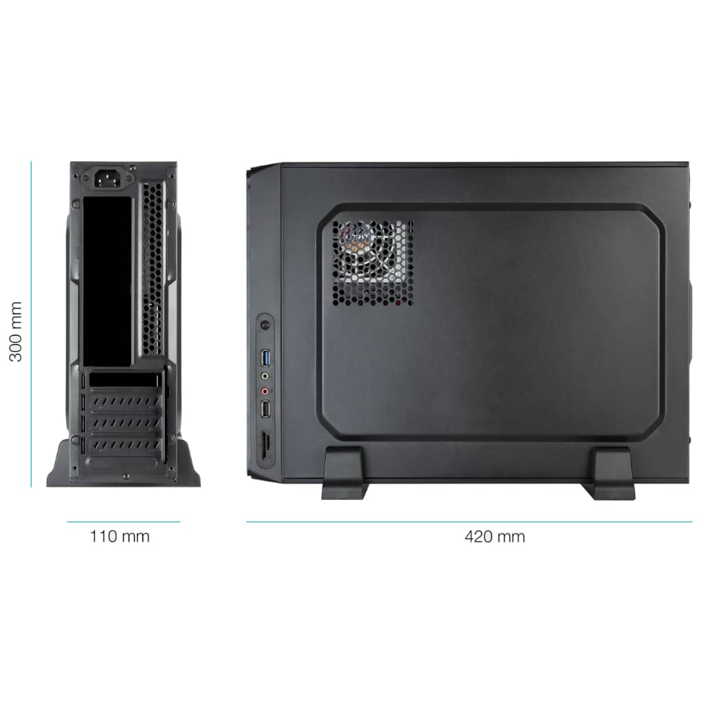 Boitier PC Micro ATX TooQ 3007, Noir _ TQC-3007U3C