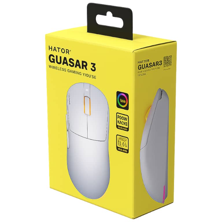 Souris Sans fil Bluetooth/RF Hator Quasar3, Blanc _ HTM731