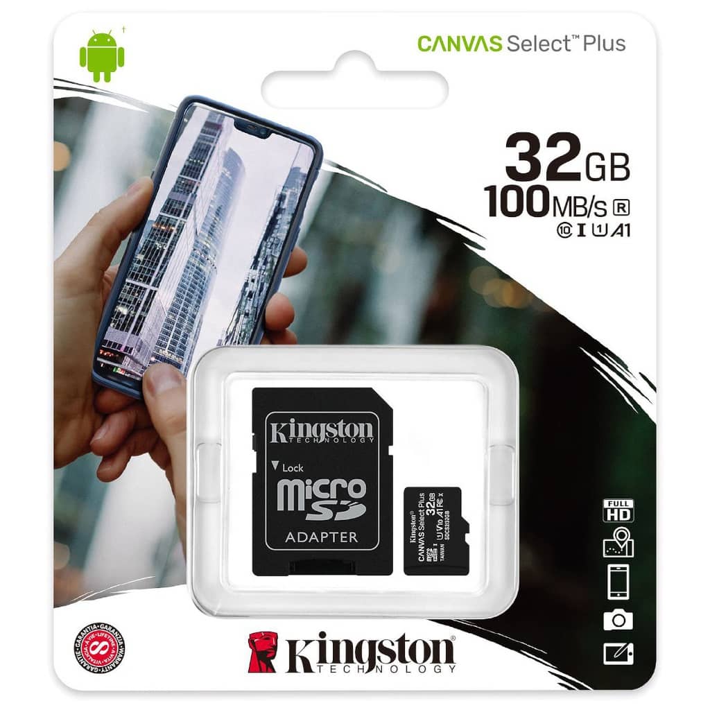 Carte mémoire Micro SD Kingston Canvas Select Plus,  32Go (SDCS2/32GB)