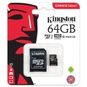 Carte mémoire Micro SD Kingston Canvas Select,  64Go (SDCS/64GB)