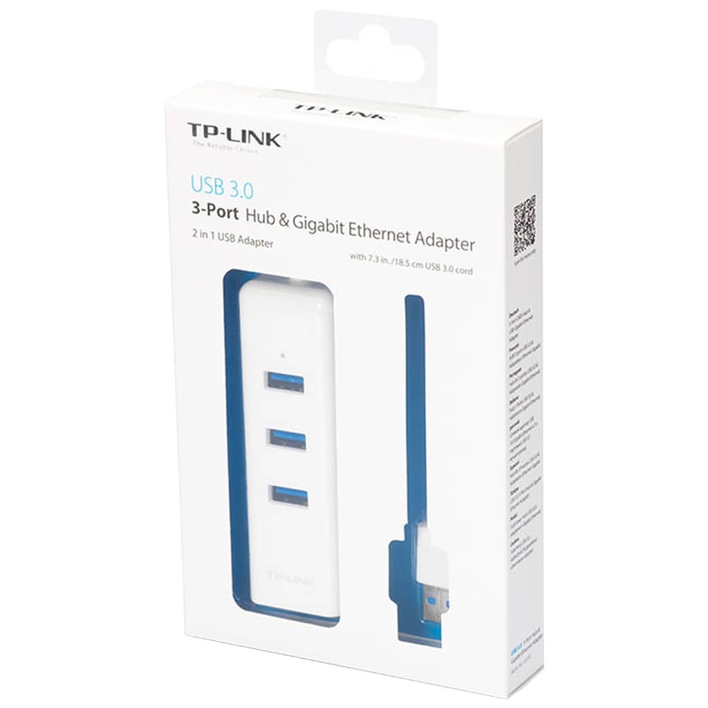 Hub USB 3.0 TP-Link, 1x RJ45, 4x USB 3.0 Blanc (UE330 v.2)