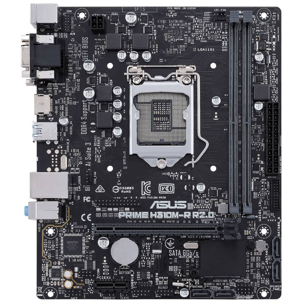 Carte mère Intel 1151 Micro ATX Asus PRIME H310M-R R2.0 (90MB0YL0-M0ECY0)