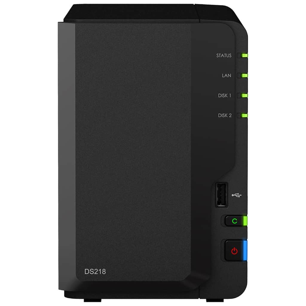NAS réseau 2x disques Synology, Noir _ DS218