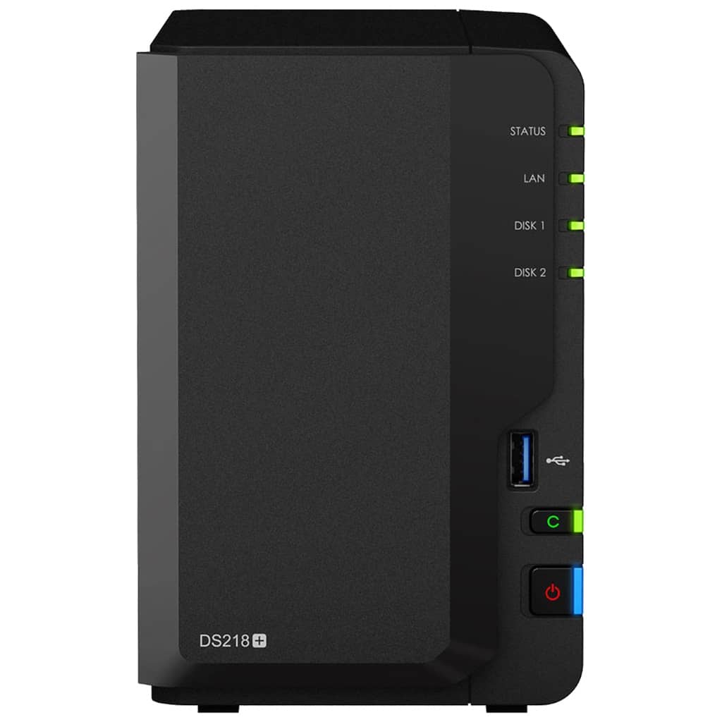 NAS réseau 2x disques Synology, Noir _ DS218+