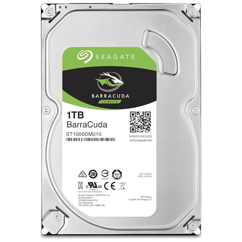Disque HDD 3.5" SATA Seagate BarraCuda, 1To (ST1000DM010)