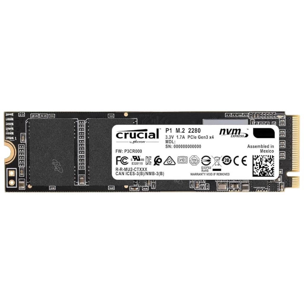 Disque SSD M.2 PCIe3 Crucial P1,  500Go (CT500P1SSD8)