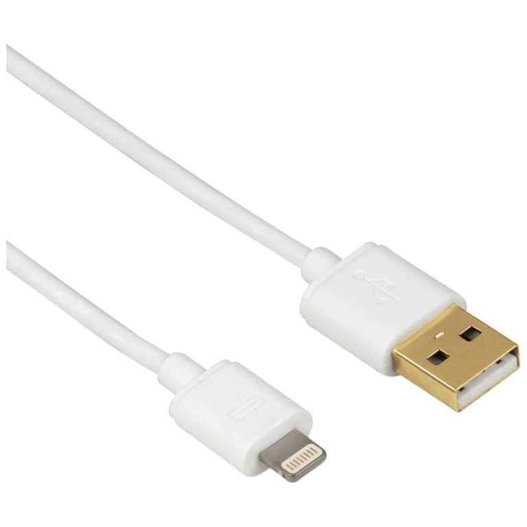Cable Adaptateur MM USB 2.0 vers 1x Lightning,  3.0m Blanc (MM-US2.LIG-0030WT)