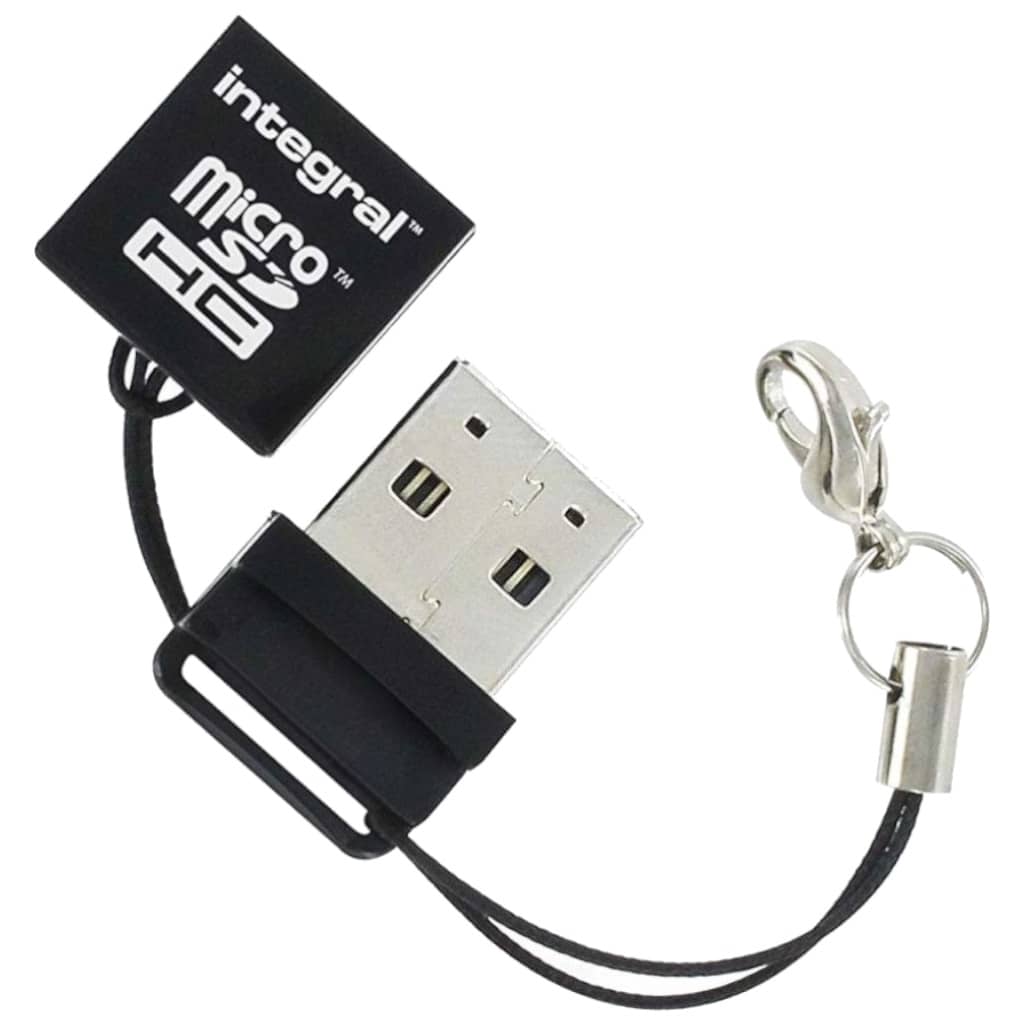 Lecteur de cartes externe USB 2.0 Integral, Noir (INCRMSDMINIUSB)