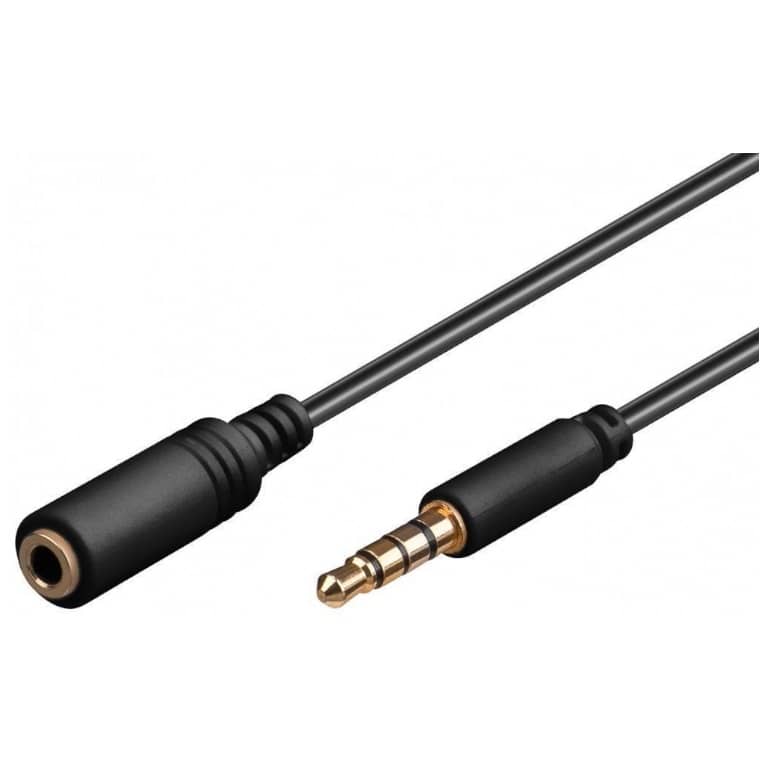 Cable Rallonge MF Jack 3.5mm,  5.0m Noir (MF-J35.J35-0050BK)