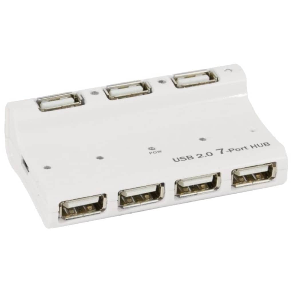 Hub USB 2.0 , 1x Mini USB, 7x USB 2.0 Blanc (021107)