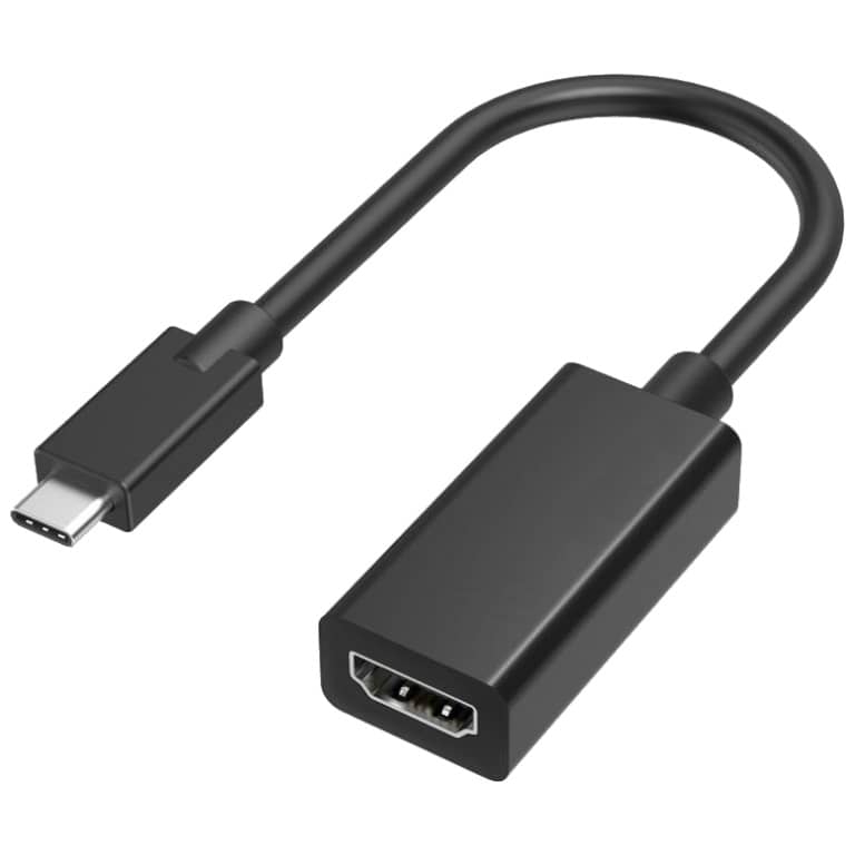 Cable Adaptateur MF USB 2TypeC vers 1x HDMI,  0.1m Noir (MF-USC.HDM-0001BK)