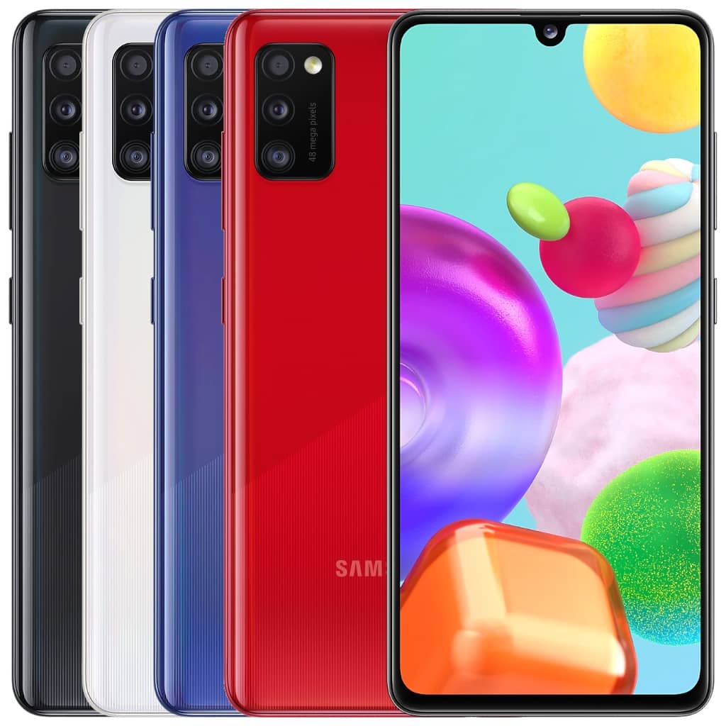 SmartPhone Samsung Galaxy A41 (SM-A415), 64Go Noir, Blanc, Bleu ou Rouge (Grade AB) Reconditionné