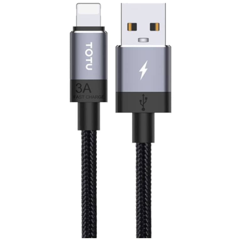 Cable Adaptateur MM USB 2.0 vers 1x Lightning,  1.2m Gris (Totu BL-001)
