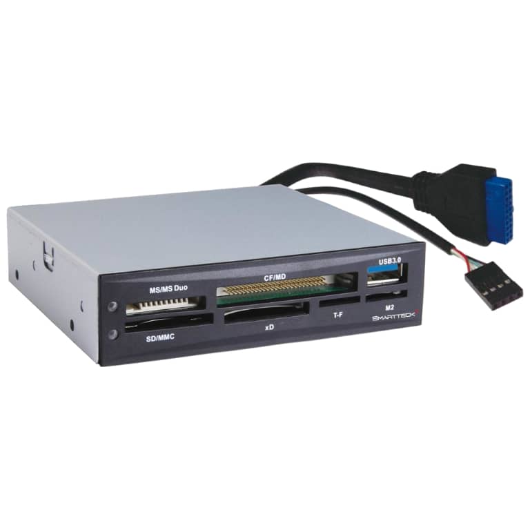[I_GLSMT-670387] Lecteur de cartes pour Baie 3.5" SmartTeck USB 3.0, Noir _ LM113U3