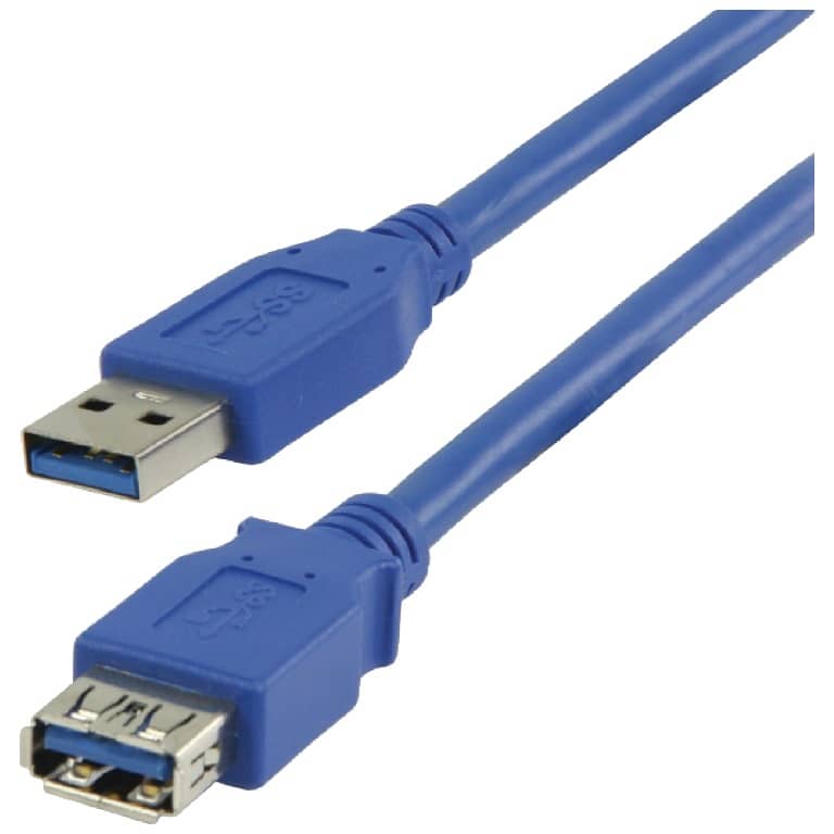 Cable Rallonge MF USB 3.0,  5.0m Bleu (MF-US3.US3-0050BL)