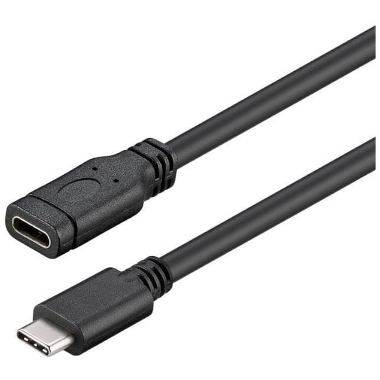 Cable Rallonge MF USB 3TypeC,  1.0m Noir (MF-USC.USC-0010BK)