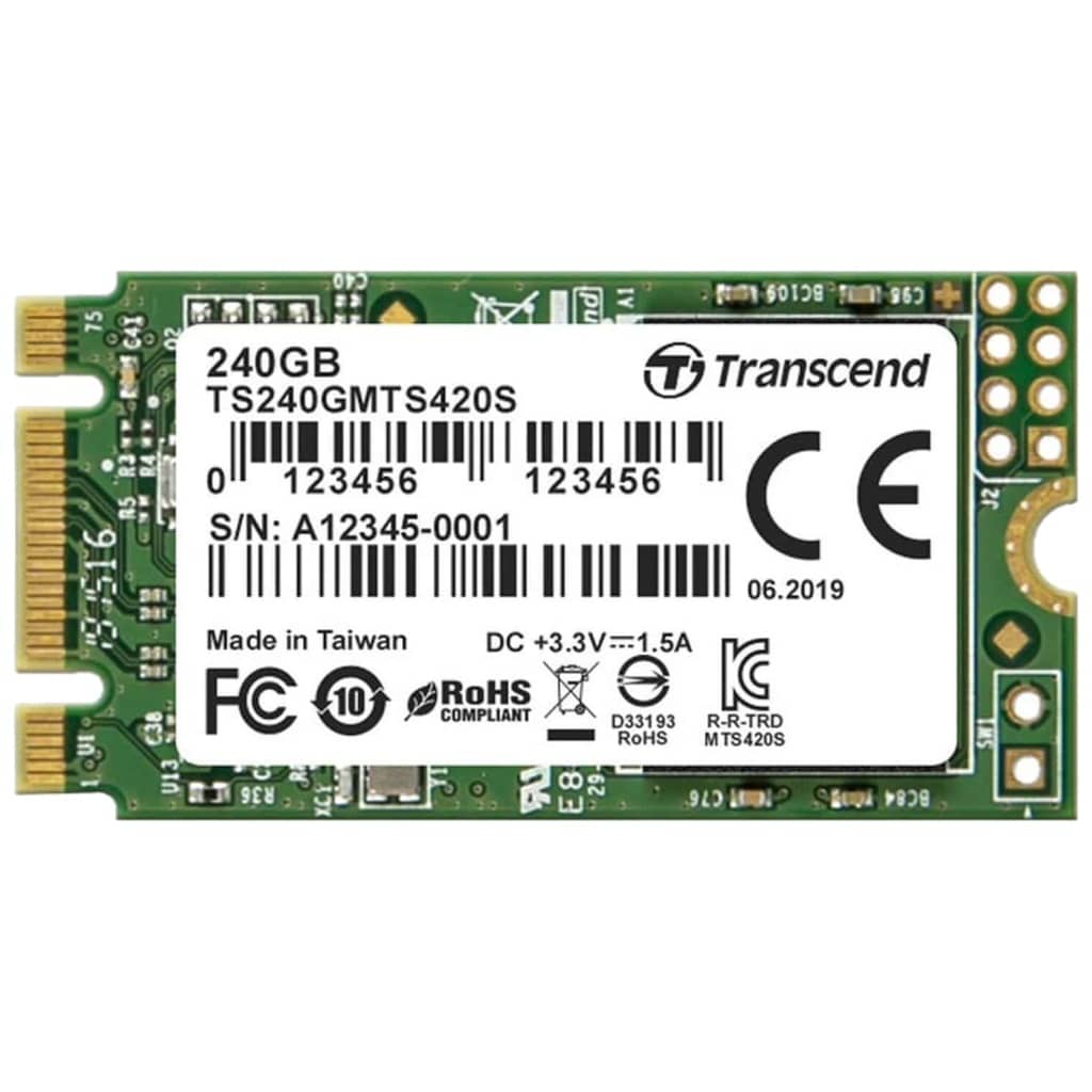 Disque SSD M.2 SATA Transcend 420S,  240Go (TS240GMTS420S)