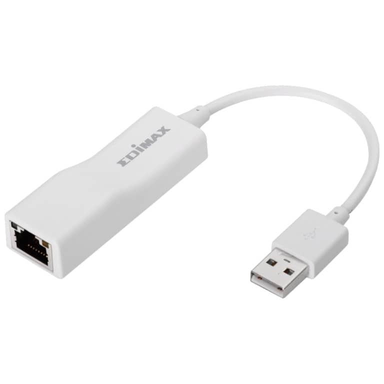 Cable Adaptateur MF USB 3.0 vers 1x RJ45,  0.1m Blanc (Goobay 95442)