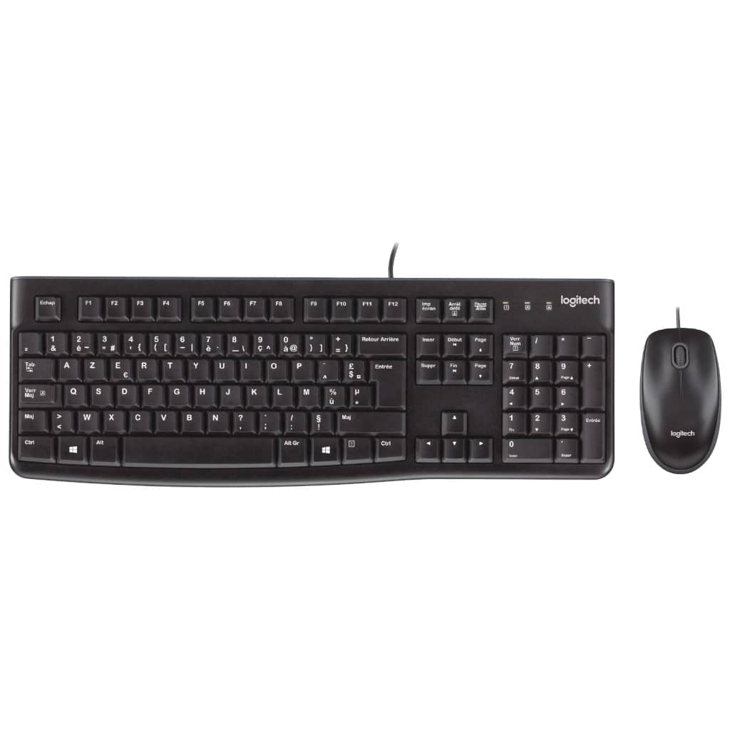 Pack Clavier/Souris Filaire USB 2.0 Logitech MK120, Noir (920-002539)