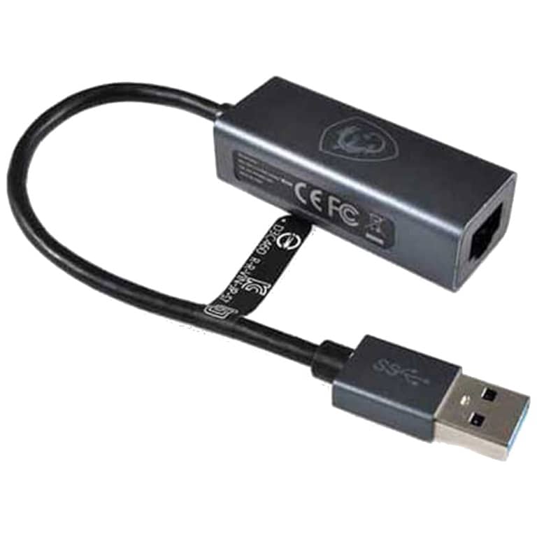 Cable Adaptateur MF USB 3.0 vers 1x RJ45,  0.1m Noir (MSI OS1-PS63001-000)